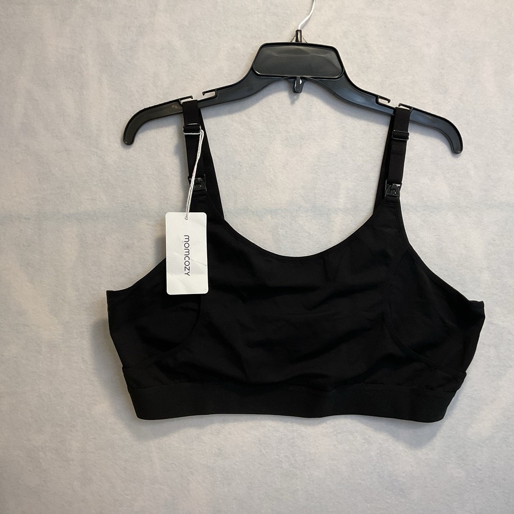 Women's NWT Black Momcozy  Hands Free Pumping/ Nursing Bra-Size XXL‎ Large NEW